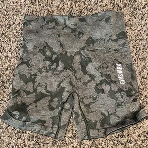 Gymshark Women's Green Camo Shorts